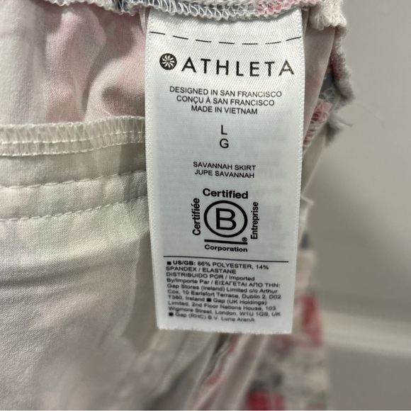 Athleta Jupe Savannah Floral Midi Skirt Size Large Watercolor Athletic Summer - Picture 10 of 10